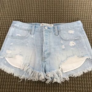 Festival high rise light denim shorts